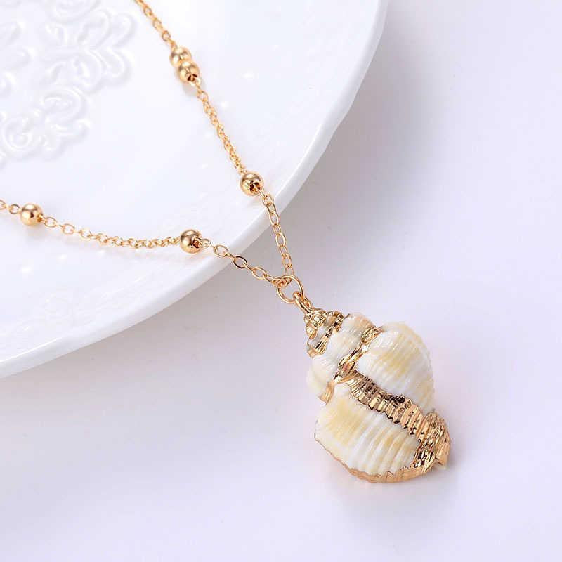 Shell Necklace for Women Natural Seashell Scallop Conch Pendant Necklace Hawaiian Boho Gold Necklaces Chain Dainty Beach Stuff Jewelry Gifts