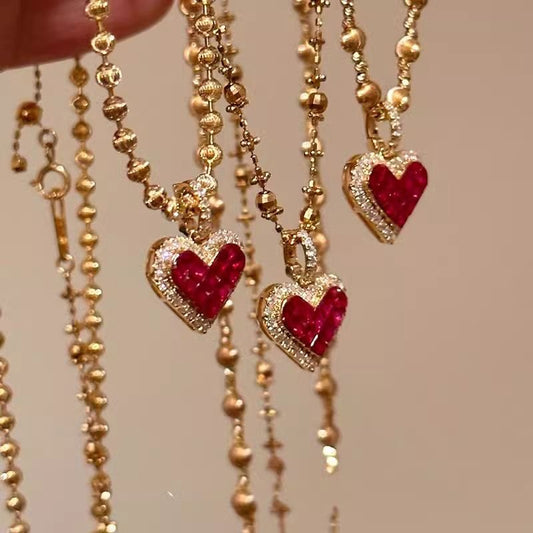 Love Heart Zircon Necklace For Women Hers Fashion Simple Elegant Sweet Clavicle Chain Jewelry Gifts jewelry gift