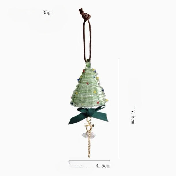 Christmas Tree Car Mirror Hanging Accessories Crystal Glass