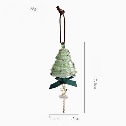 Christmas Tree Car Mirror Hanging Accessories Crystal Glass