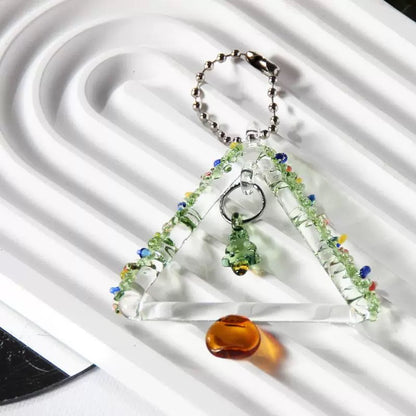 Christmas Tree Car Mirror Hanging Accessories Crystal Glass