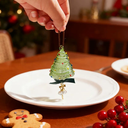 Christmas Tree Car Mirror Hanging Accessories Crystal Glass