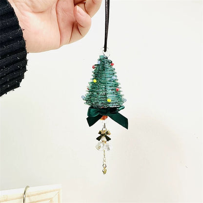 Christmas Tree Car Mirror Hanging Accessories Crystal Glass
