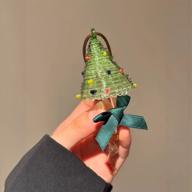 Christmas Tree Car Mirror Hanging Accessories Crystal Glass