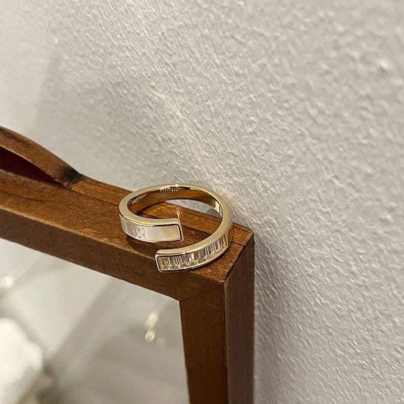 New 2026 Gift Fashion set of 6， Emerald Drip Glaze Adjustable Ring For Women French Retro Gold Color Metal Rings Exquisite  Jewellery Trendy Accessories Creative