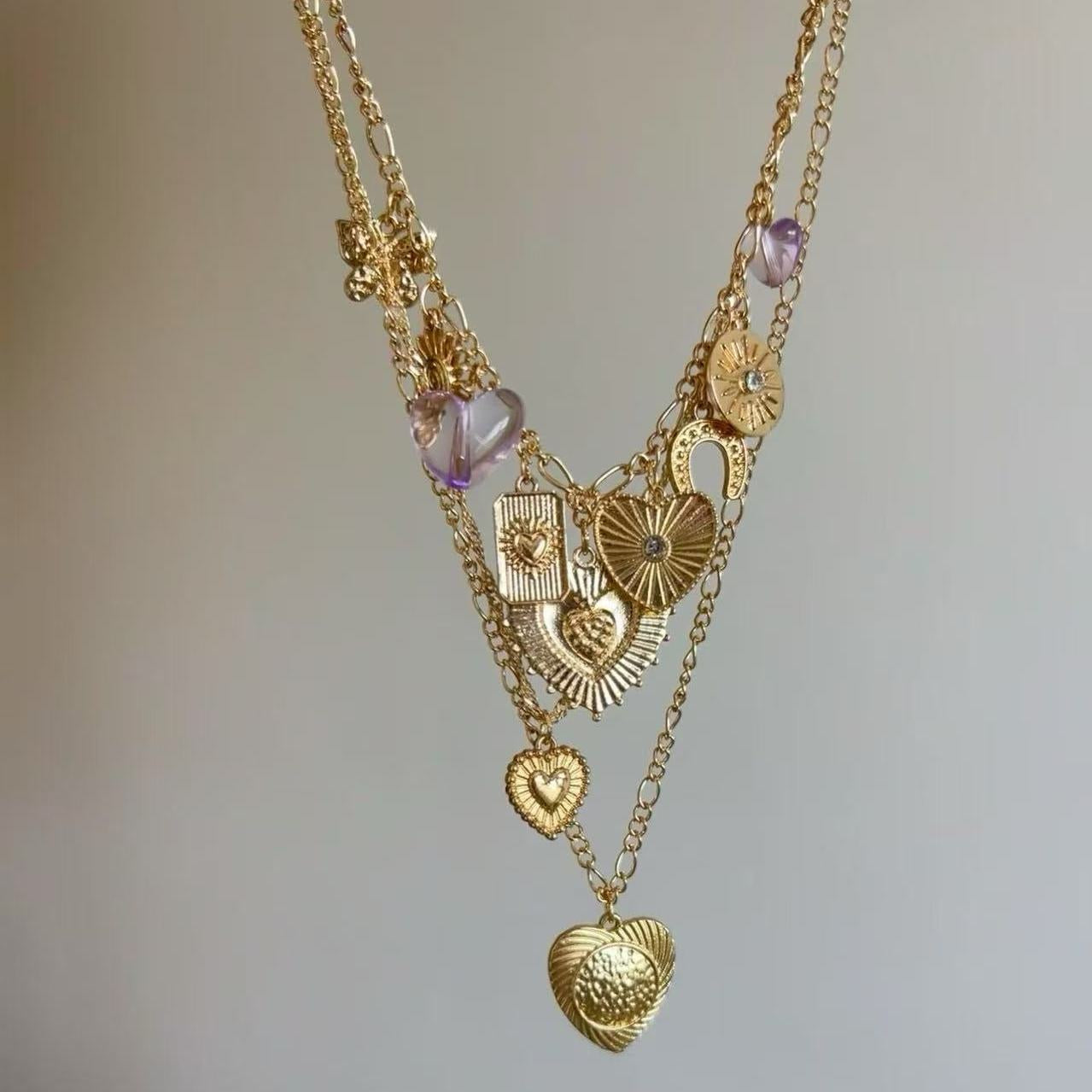 Gold Necklace For Women With Infinity Heart Leaf Sun Pendants Compass Pendant Necklace Heart Necklace Peace Dove Gold Necklace Fashion Jewelry