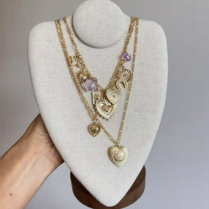 Gold Necklace For Women With Infinity Heart Leaf Sun Pendants Compass Pendant Necklace Heart Necklace Peace Dove Gold Necklace Fashion Jewelry