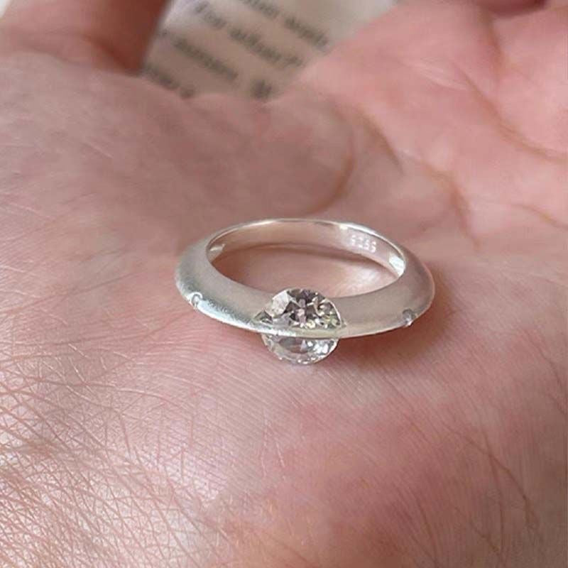 Planet Spinning Ring-S925 Sterling Silver, Womens Anxiety Ring 925 Sterling Silver Fidget Ring With Cubic Zircon Adjustable Discreet Calming Ring Gifts for Women