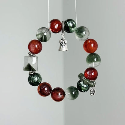 Christmas Power Gemstone Crystal Beads Natural Red Gum Flower Crystal Bracelet