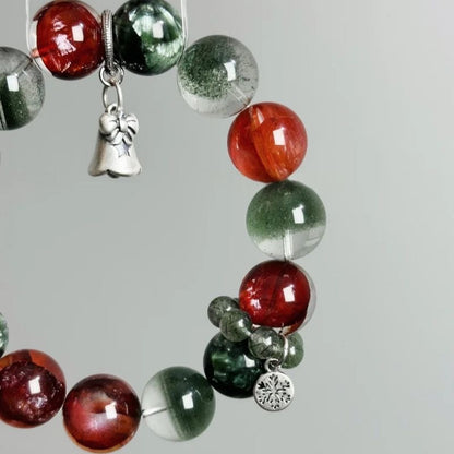 Christmas Power Gemstone Crystal Beads Natural Red Gum Flower Crystal Bracelet