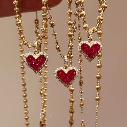Love Heart Zircon Necklace For Women Hers Fashion Simple Elegant Sweet Clavicle Chain Jewelry Gifts jewelry gift